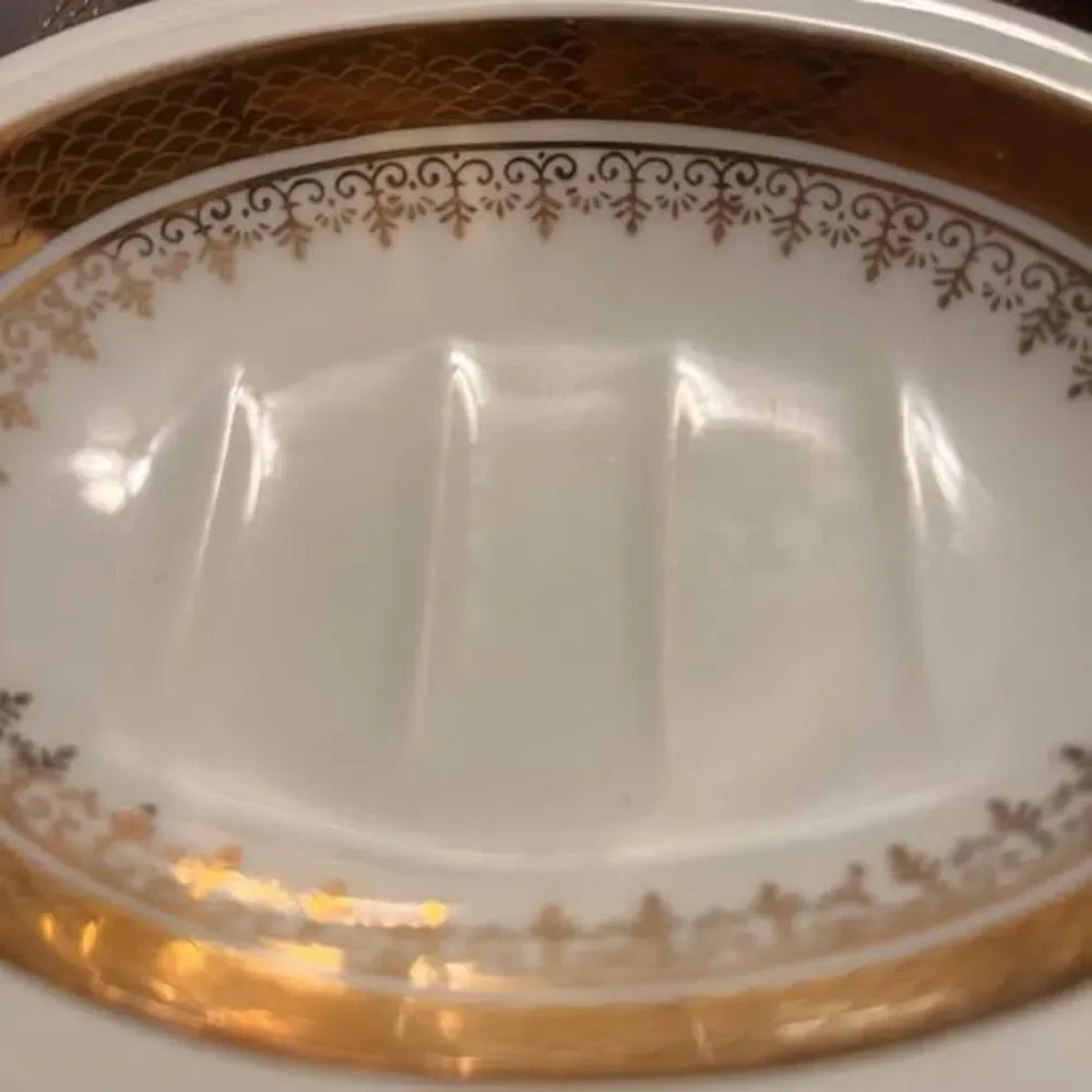 2-Piece Vintage Mid-Century Japanese Porcelain Soap and Trinket Dish